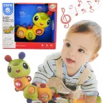 Sonajero Bebe Oruga Musical Movil Luz Sonido Didactico Color Amarillo