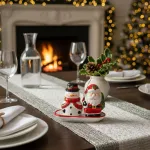 Juego De Salero Y Porta Escarbadientes Ceramica Navideño