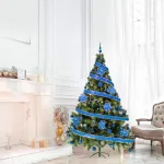 Arbol De Navidad Tronador Lujo 2,10mts Pino Decorado Azul Color Verde