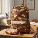 Mochila Escolar + Cartuchera Capibara Infantil Para Niños/as