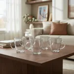 Set X6 Unidades Tazas Mug Cafe Vidrio Transparente 245ml