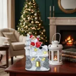 Adorno Navidad Casita Ceramica Decoracion Con Iluminación