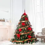 Árbol De Navidad Patagonia 1,80 Mts Con Adornos Rojo 72uds