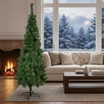 Árbol De Navidad Tronador Slim Verde 1.80mts Base Metal