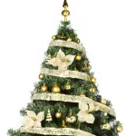Arbol Navidad Montañes Deluxe 1.30mts Decoración Oro 