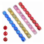 Adornos Navideños Premium Tubo Bolas De Navidad 6cm X9 Udes