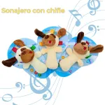 Sonajero Juguete Peluche Perro Con Chifle Para Bebé Color Blanco