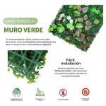 Jardín Vertical Artificial Flores Interior Exterior 40x60cm