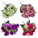 Ramo Mini Rosa Rococo Flores Artificiales 30cm Decoración X1