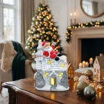 Adorno Navidad Casita Ceramica Decoracion Con Iluminación