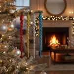 Adorno Colgante Navideño Decoración Bastones De Caramelo X3