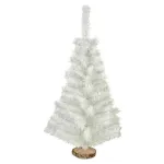 Arbol De Navidad Blanco Mini Arbolito 0,80mts Base De Tronco Natural