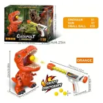 Dinosaurio Con Pistola De Lanza Dardo Pelota Juego Al Blanco Color Naranja