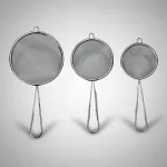 Set Colador X3 Malla Fina Alambre Metálico Mango Metal