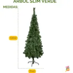Árbol De Navidad Tronador Slim Verde 1.80mts Base Metal