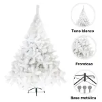 Arbol De Navidad Blanco Fabesa Montañes Deluxe 1,50mts Pie Metal