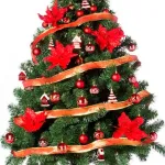 Árbol De Navidad Montañes Deluxe 1.80mts Decorado Rojo