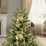 Adorno Colgante Navidad Moño 9cm Para Decoración Navideño X4