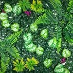 Jardín Vertical Cesped Artificial Flores Muro Verde 40x60cm