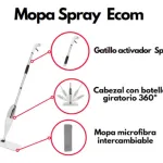 Mopa Plana Microfibra 360 Spray Trapeador De Piso C/rociador