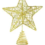 Estrella Puntal Dorado Alambre 22cm Para Arbol De Navidad 