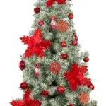 Arbol De Navidad Decorado Slim Nevado 1,80m + Kit Decoracion
