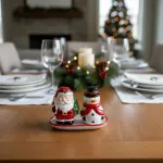 Juego De Salero Y Porta Escarbadientes Ceramica Navideño