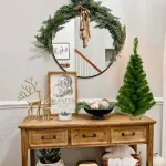 Arbol De Navidad Mini 0,80mts Con Base De Tronco Natural