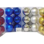 Adornos Navideños Set Bolas De Navidad 7cm X12 Unidades