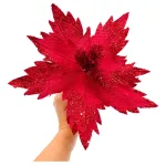 Flor 25cm Rojo Arbol De Navidad Adornos Decoración X4u