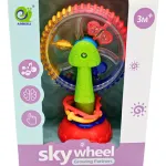 Sonajero Sopapa Vuelta Mundo Giratorio Didáctico Con Sonido Color Verde Lima Diseño Rueda