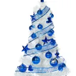 Arbol De Navidad Blanco 80cm Con Adornos 30 Piezas Azul
