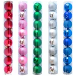 Adornos Navideños Premium Tubo Bolas De Navidad 6cm X45 Udes