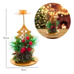 Candelabro Porta Velas Metalicos Decorativos Navidad 15cm Color Dorado