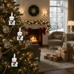 Adorno Colgante Árbol Navidad Oso X2 Decoración Navideña