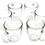Set X6 Unidades Tazas Mug Cafe Vidrio Transparente 245ml