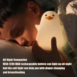 Velador Infantil Pato Lampara Luz Led Usb Recargable Rgb