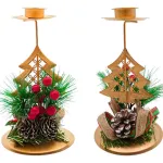 Candelabro Porta Velas Metalicos Decorativos Navidad 15cm Color Dorado