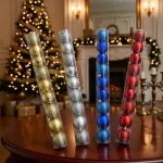 Adornos Navideños Tubo Bolas De Navidad 5cm X9 Unidades