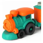 Tren Con Figuras Encastrables Juguete Eco Bioplastico Color Turquesa Personaje Tren Ecológico