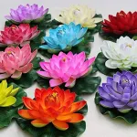 Flor De Loto Flotante Flores Artificiales Decoracion X5