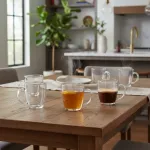 Set X6 Unidades Tazas Mug Cafe Vidrio Transparente 245ml