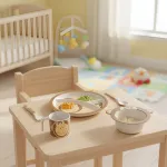 Set Vajilla Infantil Mono 5pzs Plato Vaso Cubiertos De Bambu