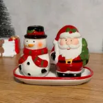 Juego De Salero Y Porta Escarbadientes Ceramica Navideño