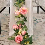 Flores Artificiales Enredadera Guía De Rosa Guirnalda 2mts