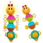 Sonajero Bebe Oruga Musical Movil Luz Sonido Didactico Color Amarillo
