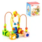 Juego Didactico De Madera Laberinto Actividades Para Bebes Color Amarillo