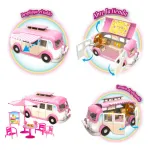 Camion De Dulces Y Helados Con Accesorios Para Muñecas Color Rosa
