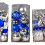 Kit Adornos Navidad Azul Plata 72 Piezas
