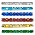 Adornos Navideños Premium Tubo Bolas De Navidad 6cm X45 Udes